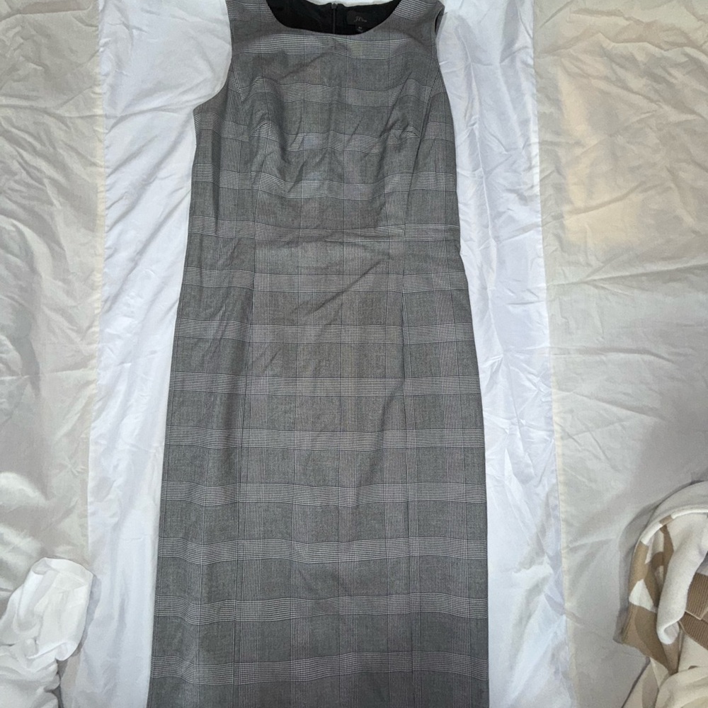 J. Crew Gray Sheath Midi Dress for Work